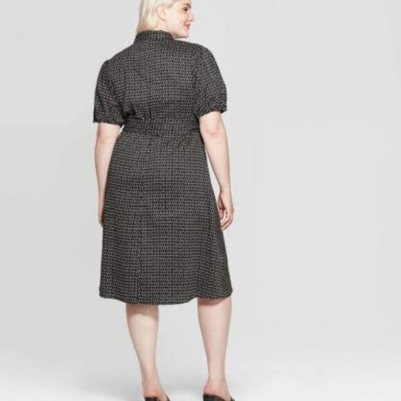 Who What Wear Black with Cream Colored‎ Chains Midi Dress XXL NW NWT - Picture 2 of 3